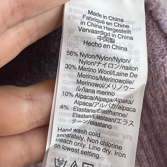 Madewell Payton Pullover Sweater in Coziest Yarn Heather Lilac XS Wool Alpaca - Picture 9 of 9